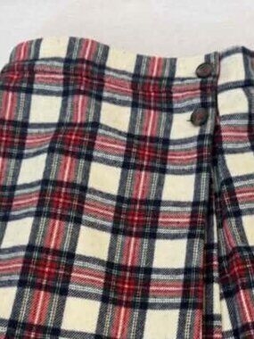 Mini Boden Red Plaid Wool Blend Skirt 10-11Y